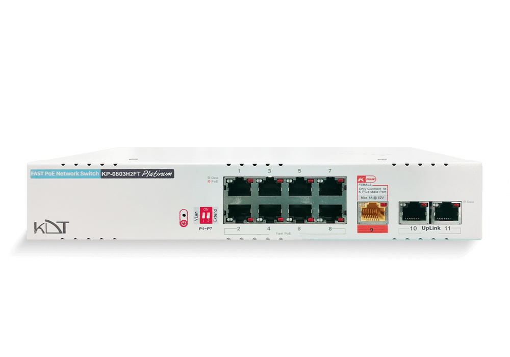 سوئیچ شبکه PoE کی دی تی مدل KP-0803H2FT